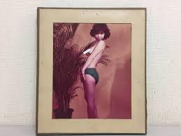 八代亜紀乳首|当時物 演歌歌手 八代亜紀 ヌード 生写真 額装 額32cmｘ37cm 昭和レトロ 激レア B5.2 写真