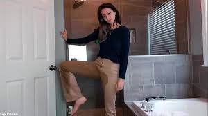 Try on haul in locker room with hot blonde jpg x Khaki pants