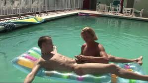 Beauty jumps in the pool and strips to swim naked jpg x Naked pool