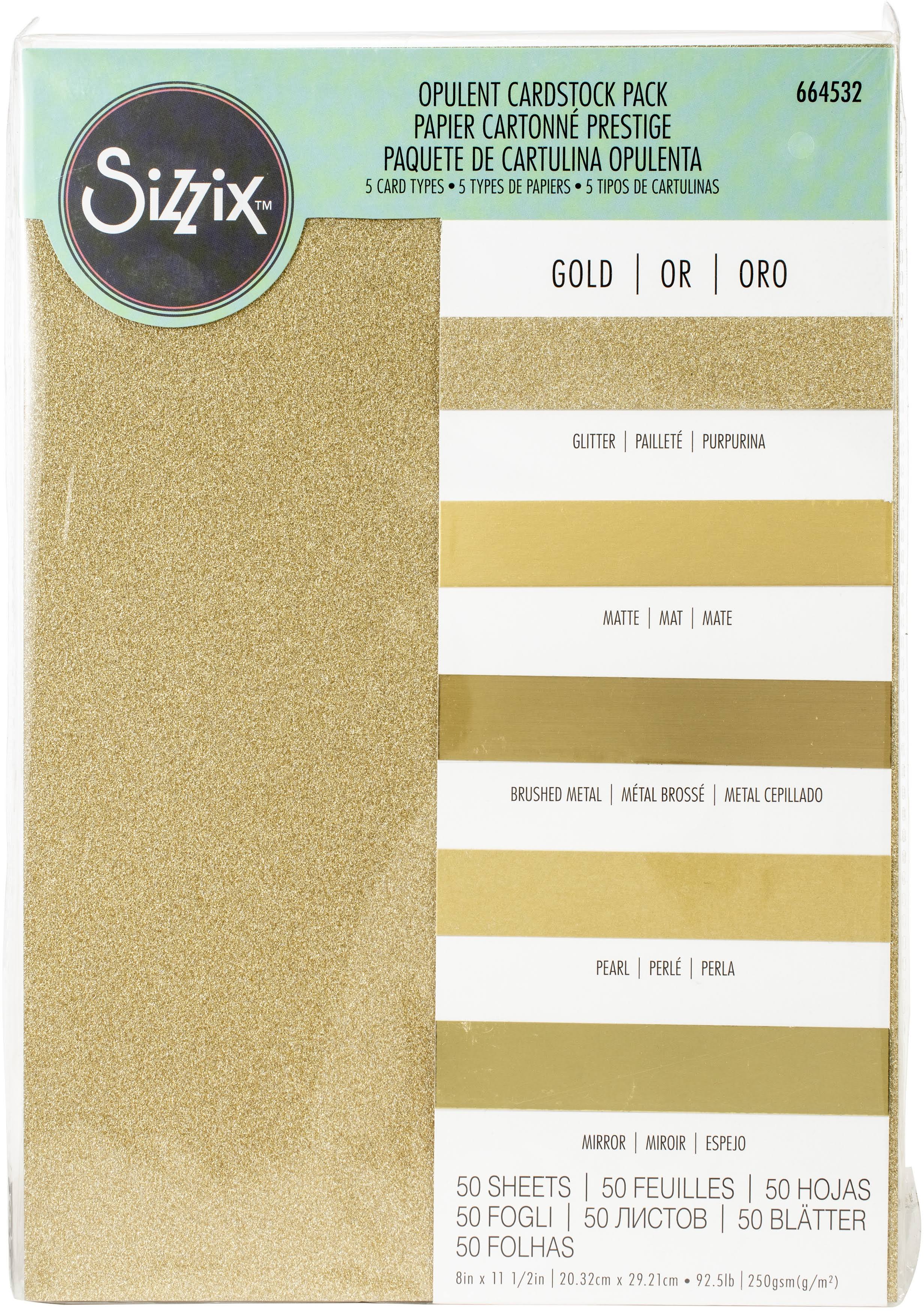 Sizzix Surfacez Metallic Shrink Plastic 8/Pkg-Gold