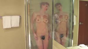 Image of front view of naked boobs pressed up against glass pane big tits flattened against glass jpg x Boobs on glass