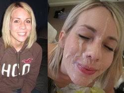 Milf keeps on sucking after the facial cumshot jpg x Cum on my wifes face