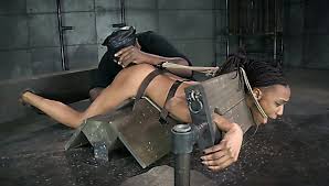 Breastbondage sub restrained on a sex machine jpg x Sex restraints