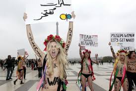 FEMEN pussy|Topless FEMEN Protest