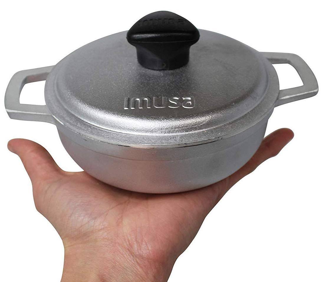 Imusa 11.6 Quart Cast Aluminum Traditional Colombian Caldero or Dutch Oven  with Lid
