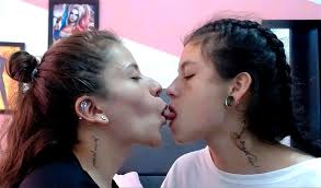 Two hot teens lesbian kissing with tongue jpg x Lesbian tongue sucking