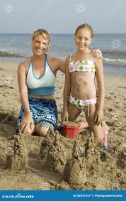 Mother and daughter nudism|Poland, Chalupy in the Hel peninsula 11.08.2015. Mother and daughter on the  beach. photo CTK/Grzegorz Klatka Stock Photo - Alamy
