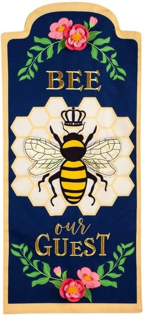 Bee Our Guest Garden Flag 2 Sided Long