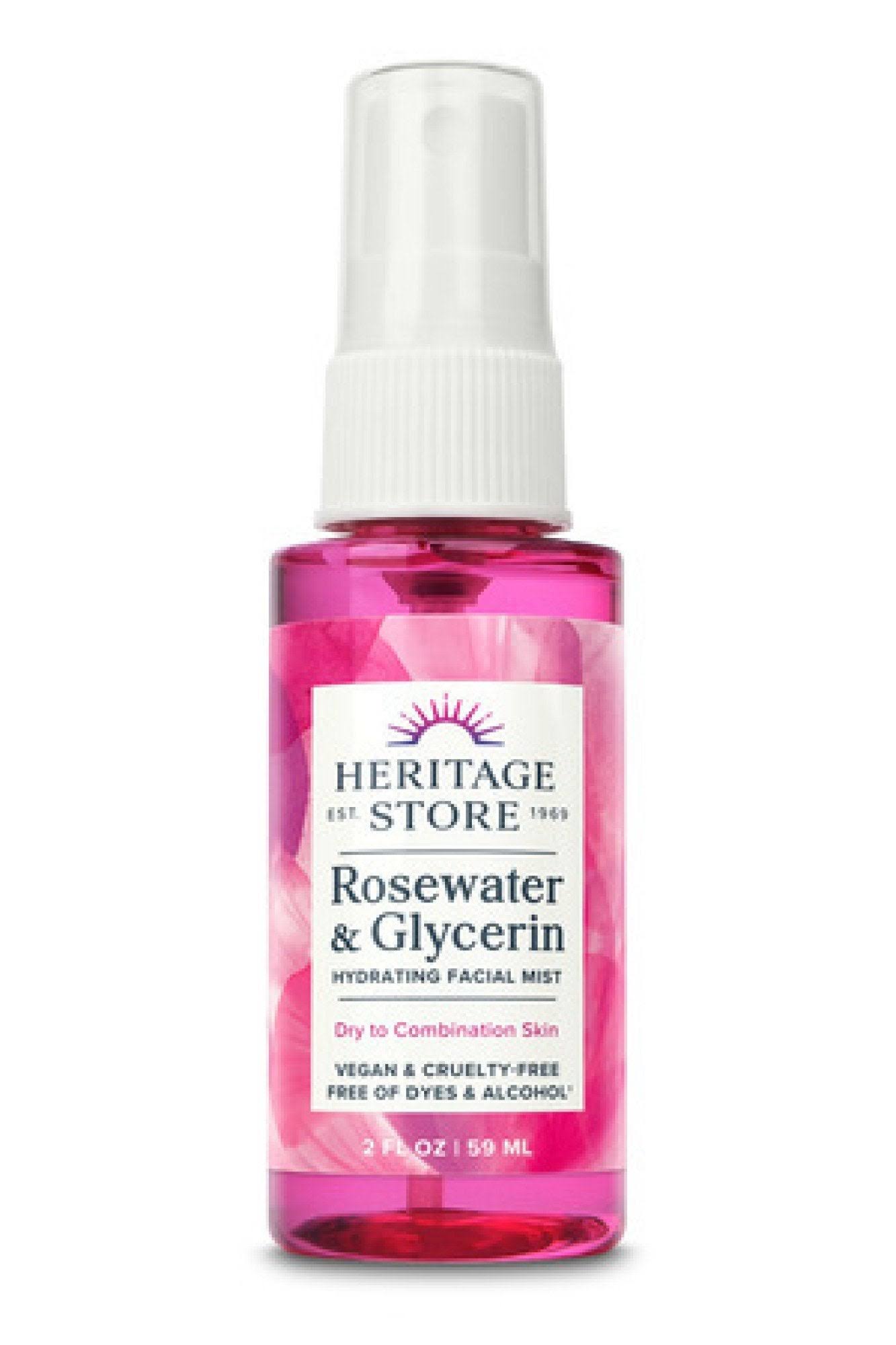 Heritage Store, Rosewater & Glycerin, Hydrating Facial Mist, 2 fl oz (59 ml)