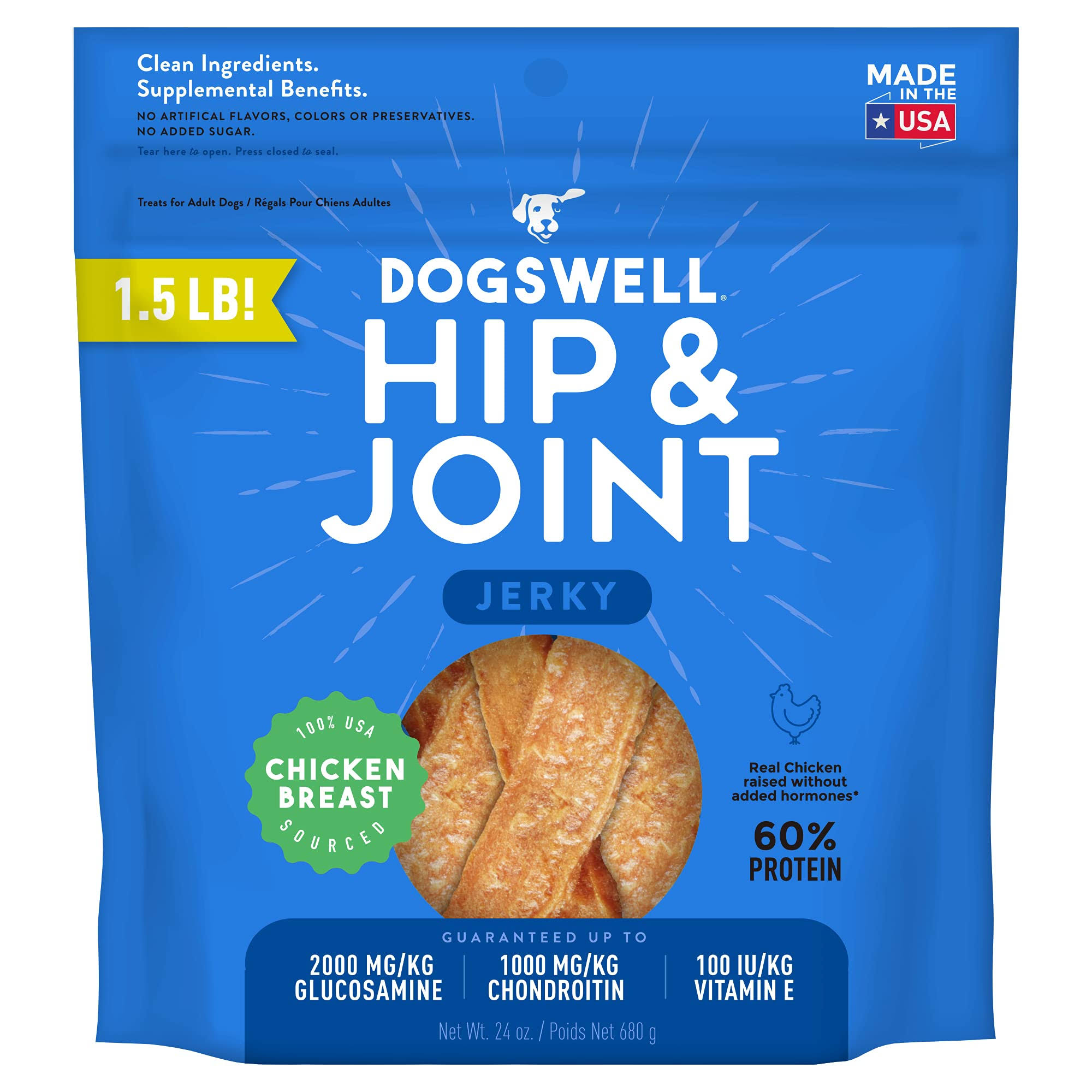 Dogswell 842192 Hip & Joint Chicken Jerky Pet Food, 24 oz