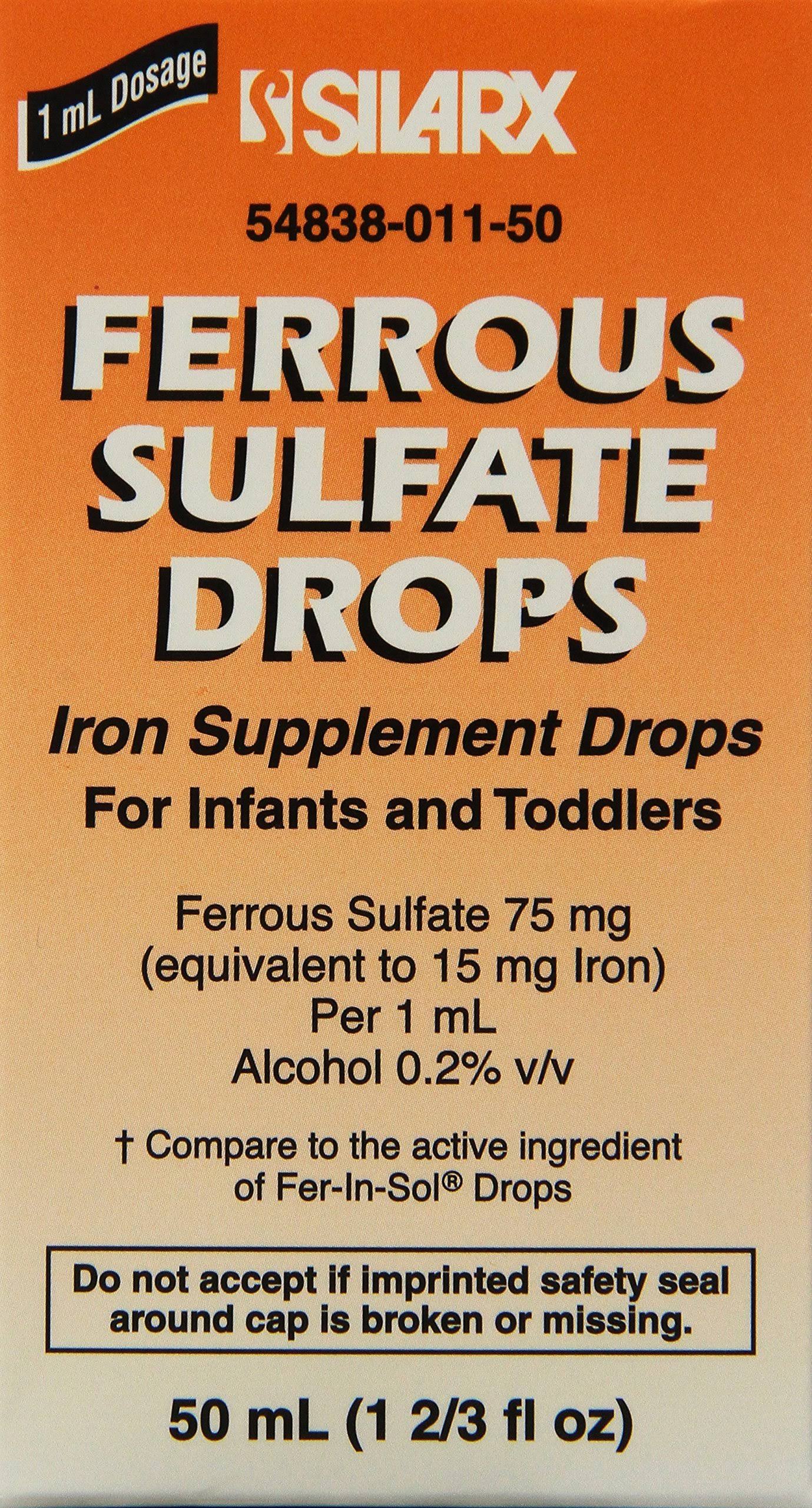 Ferrous Sulfate Iron 15mg ml Supplement Drops