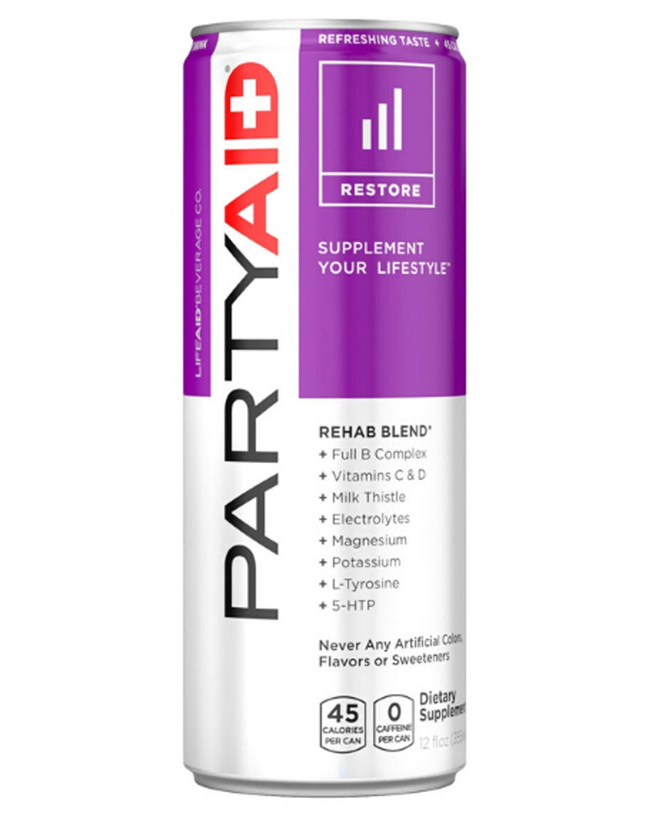 Lifeaid Beverage Company Partyaid Restore Drink - Berry, 12 Cans, 4.28l