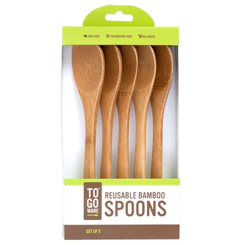 To-Go Ware Eco-Friendly Reusable Bamboo Spoons - Set of 5