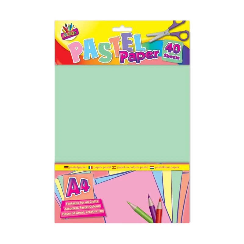 Pack of 40 Sheets A4 Pastel Colour Paper