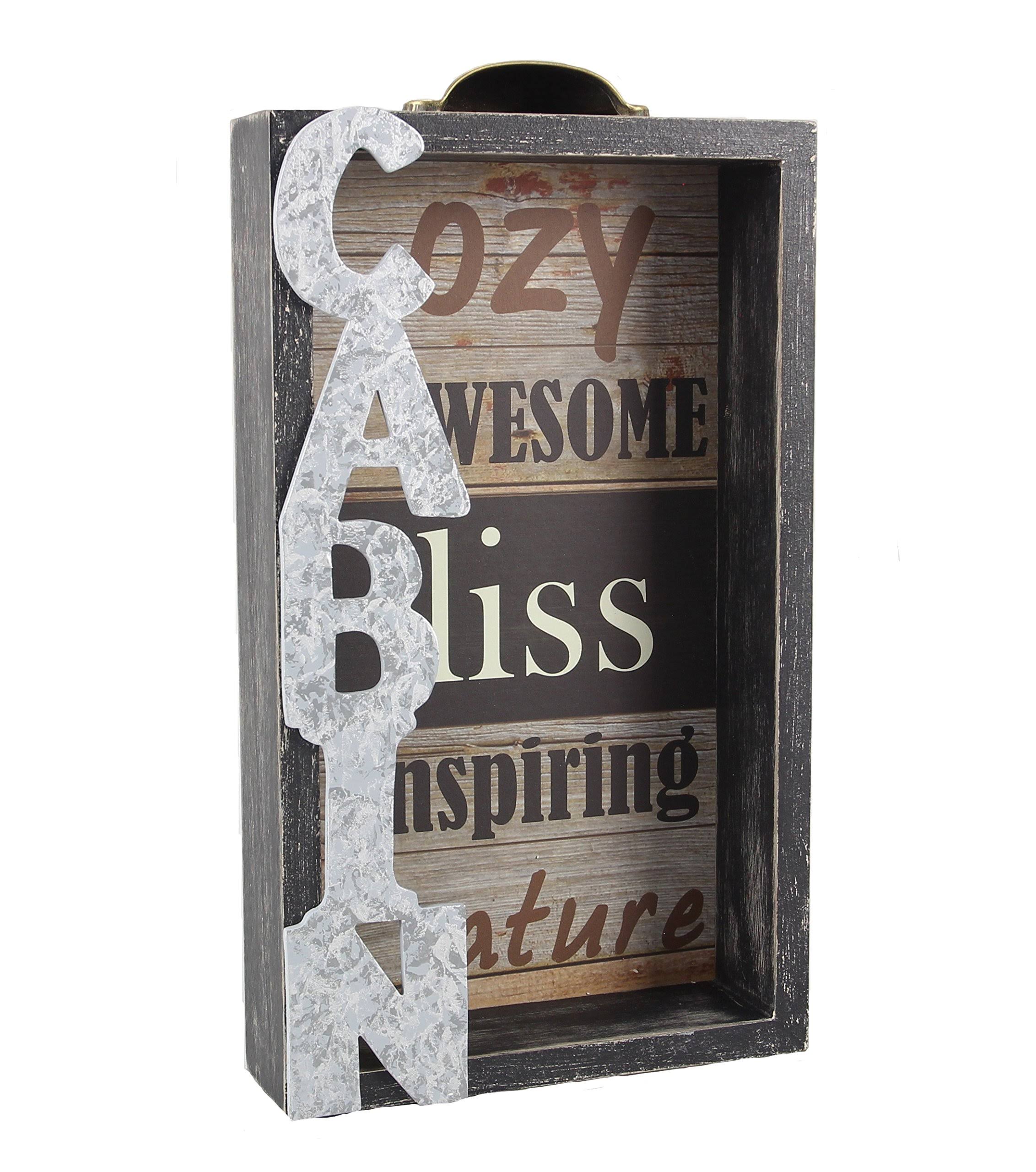 Young's 7" x 2" x 12.5" Wood Cabin Box Wall Sign