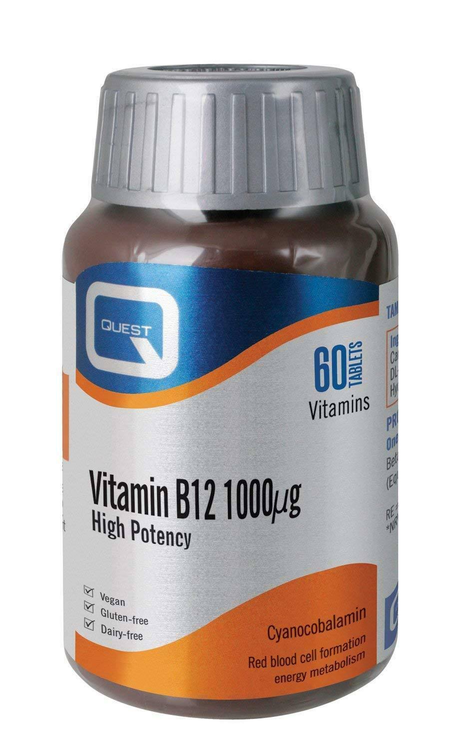 Quest B12 1000ug High Potency Vitamins - 60 Tablets