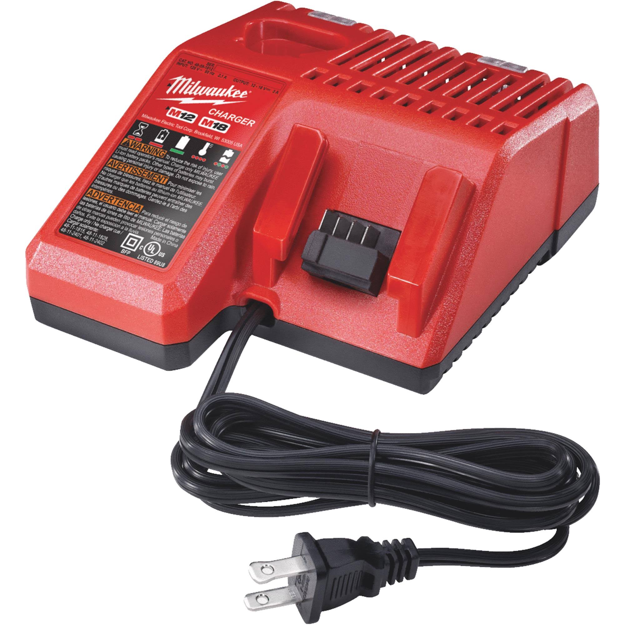 Milwaukee M18 Lithium Ion Battery Charger - 18v and 12v