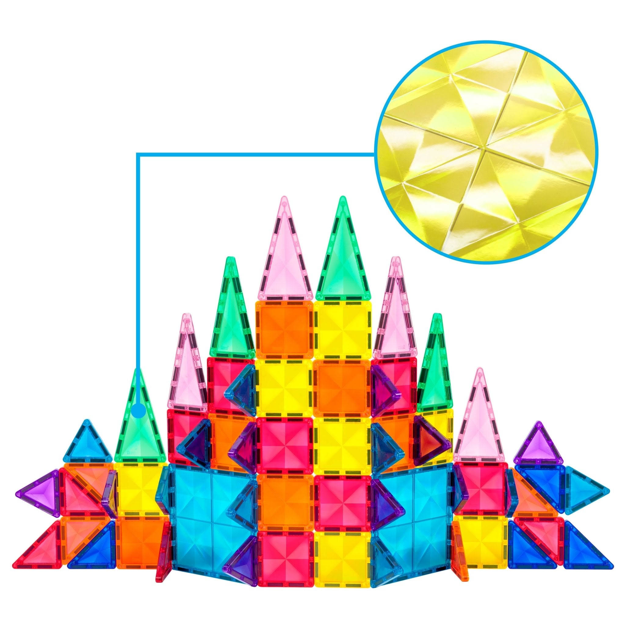 PicassoTiles Mini Diamond Magnetic Building Block, 60-Piece Set