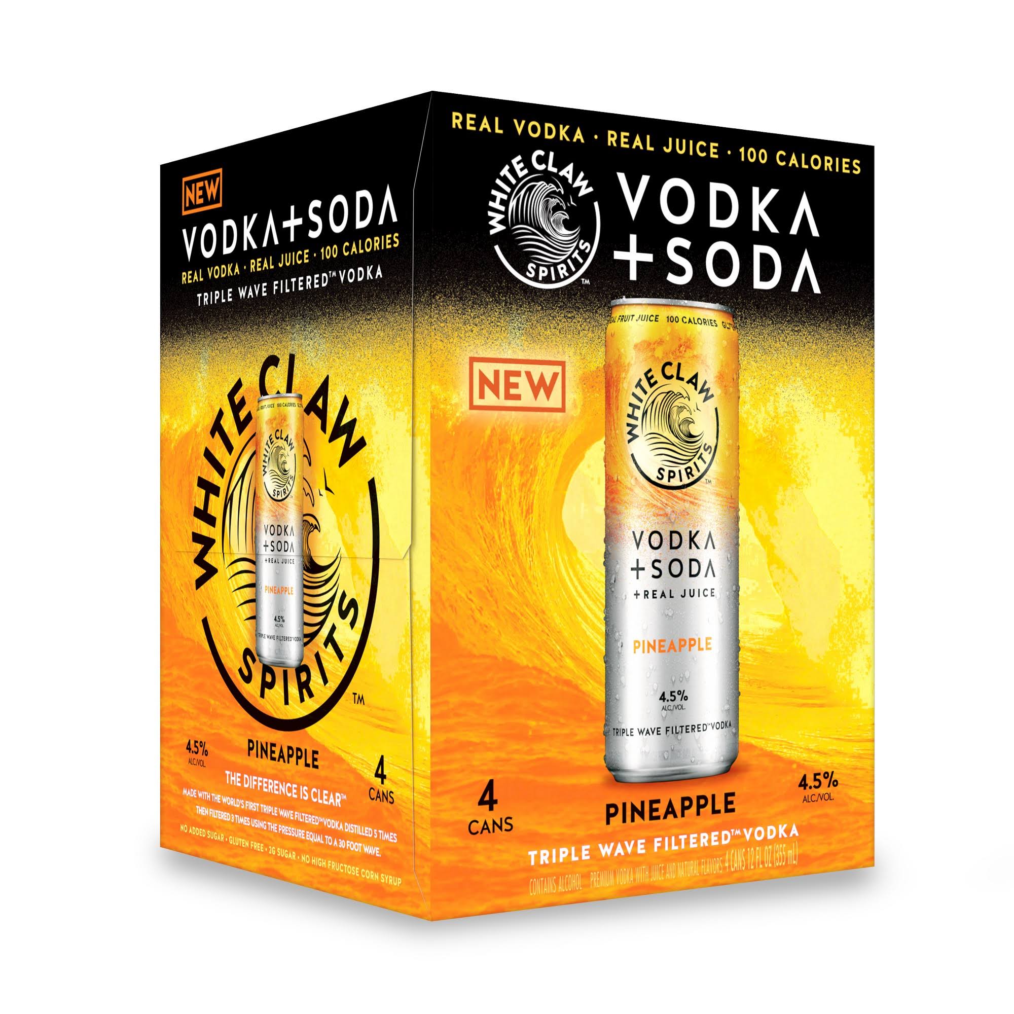 White Claw Pineapple Vodka Soda (4 Pack 12oz cans)