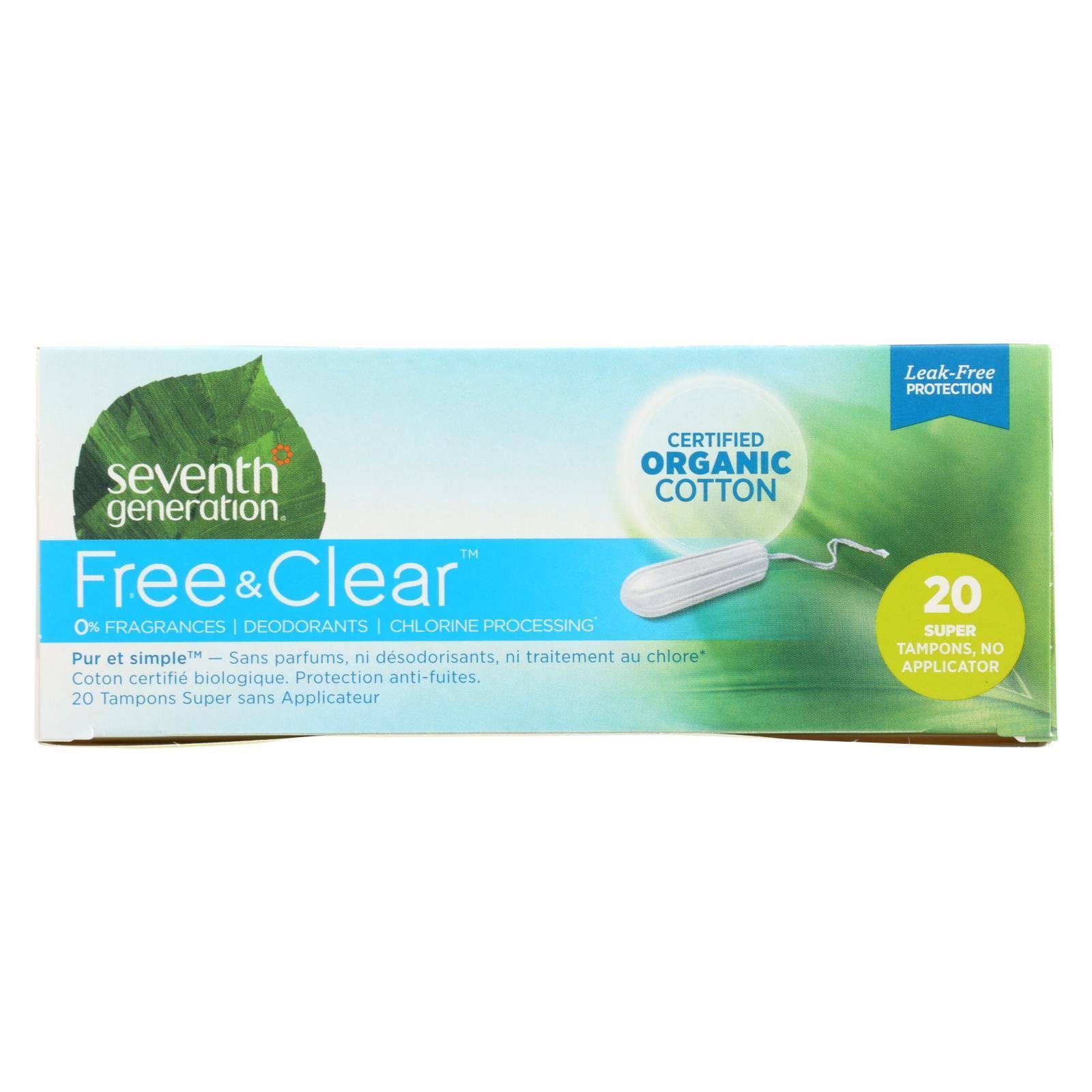 Seventh Generation Organic Cotton Tampons - 20 Super Tampons