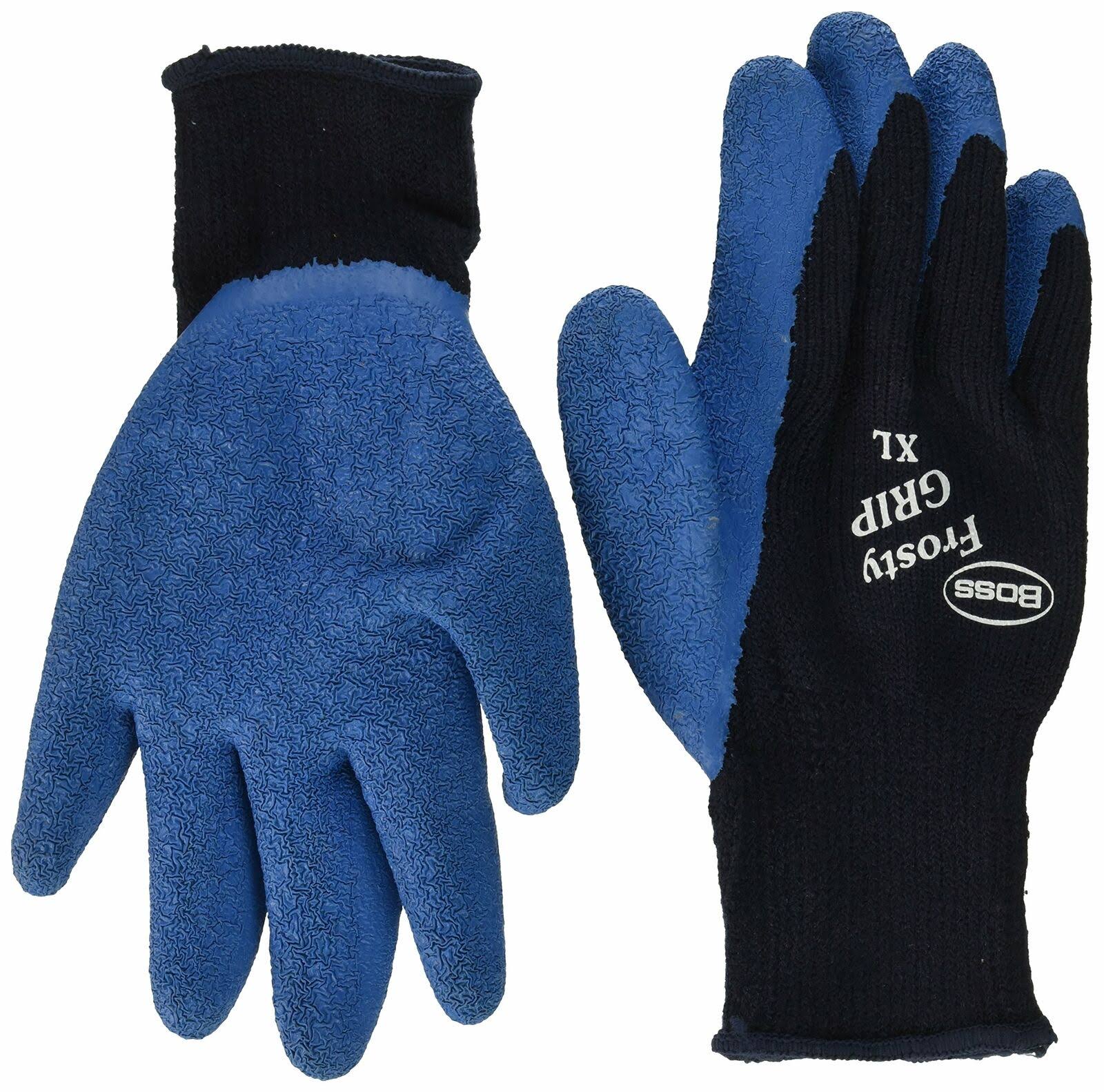 Boss Frosty Grip Insulated Rubber Gloves - Blue, X-Large
