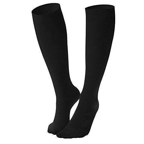 Dr. Comfort Women's Micro-Nylon Casual 10-15 Knee High Compression Socks Black XLarge