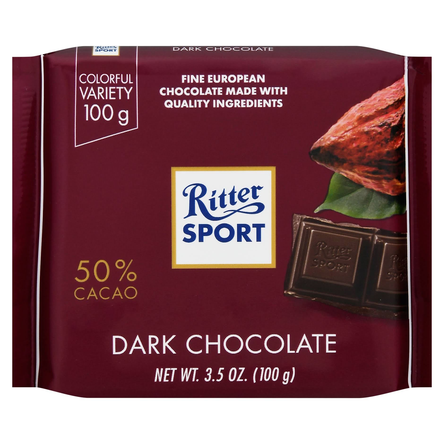 Ritter Sport Dark Chocolate Bar - 100g
