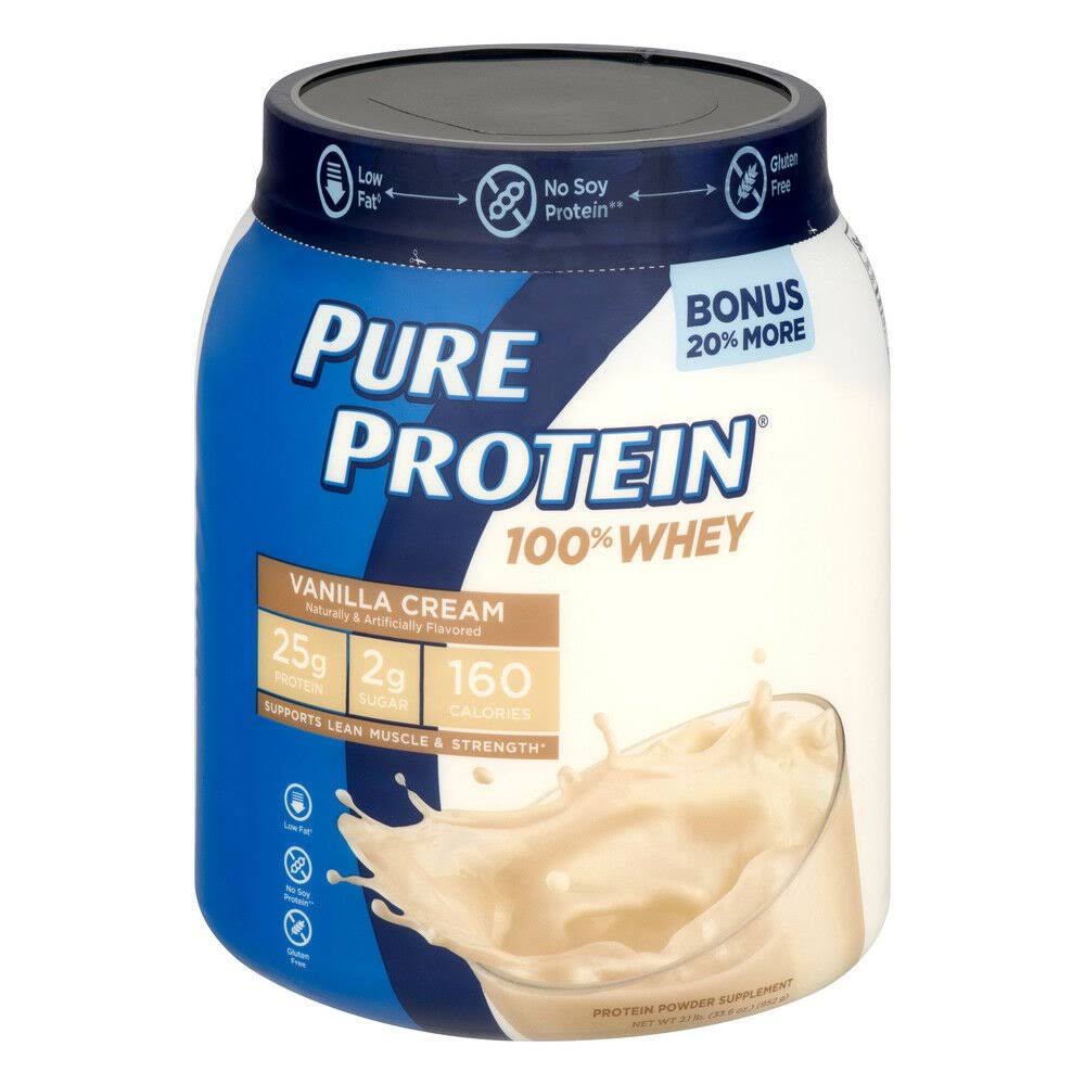 Pure Protein 100% Whey Protein Powder - Vanilla Cream, 28oz