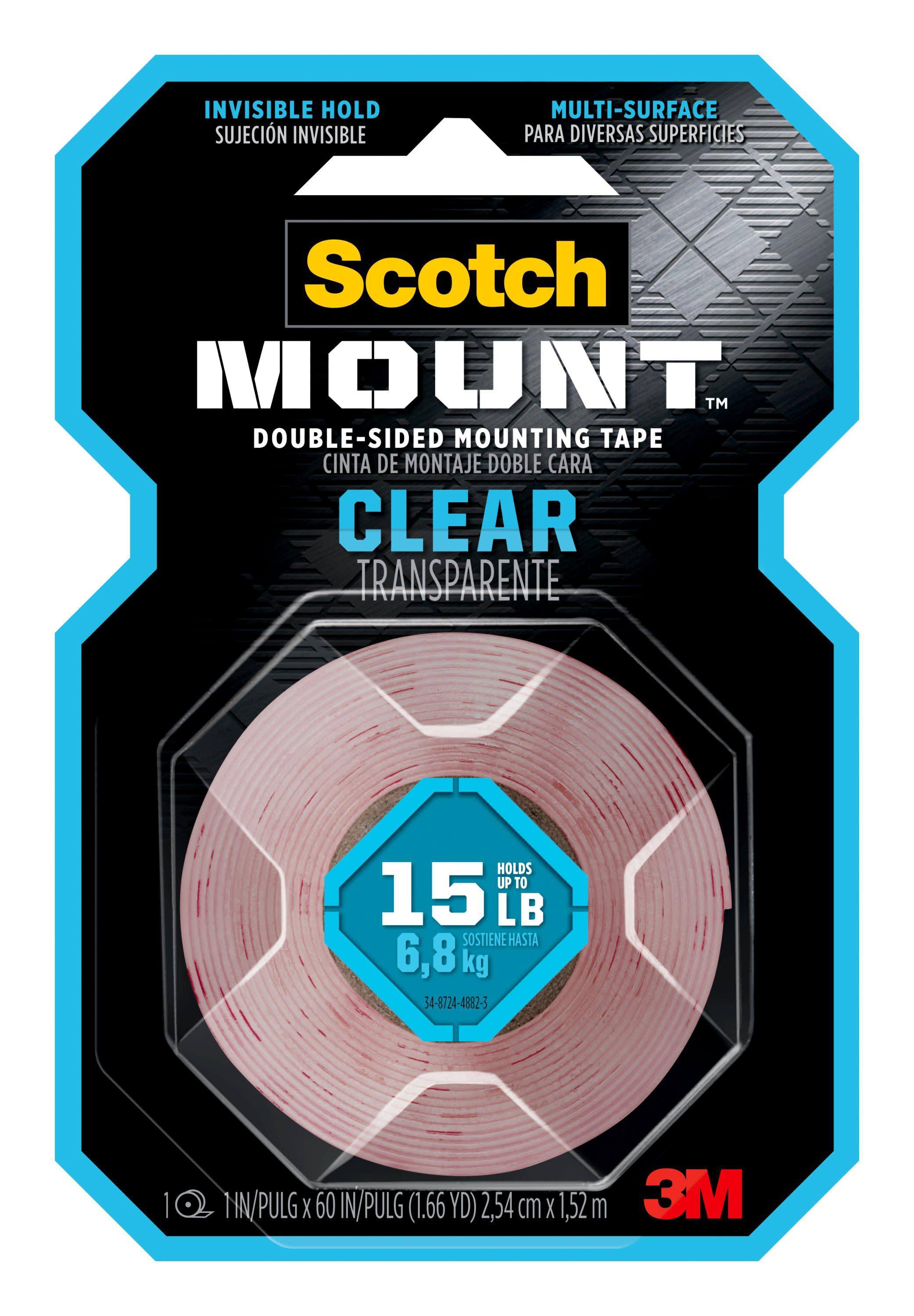 Scotch Mount Mountaing Tape, Double-Sided, Clear