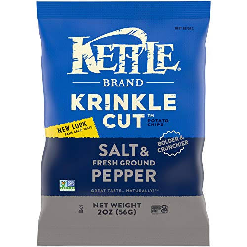 Kettle Brand Krinkle Cut Potato Chips - Salt and Fresh Ground Pepper, 2oz