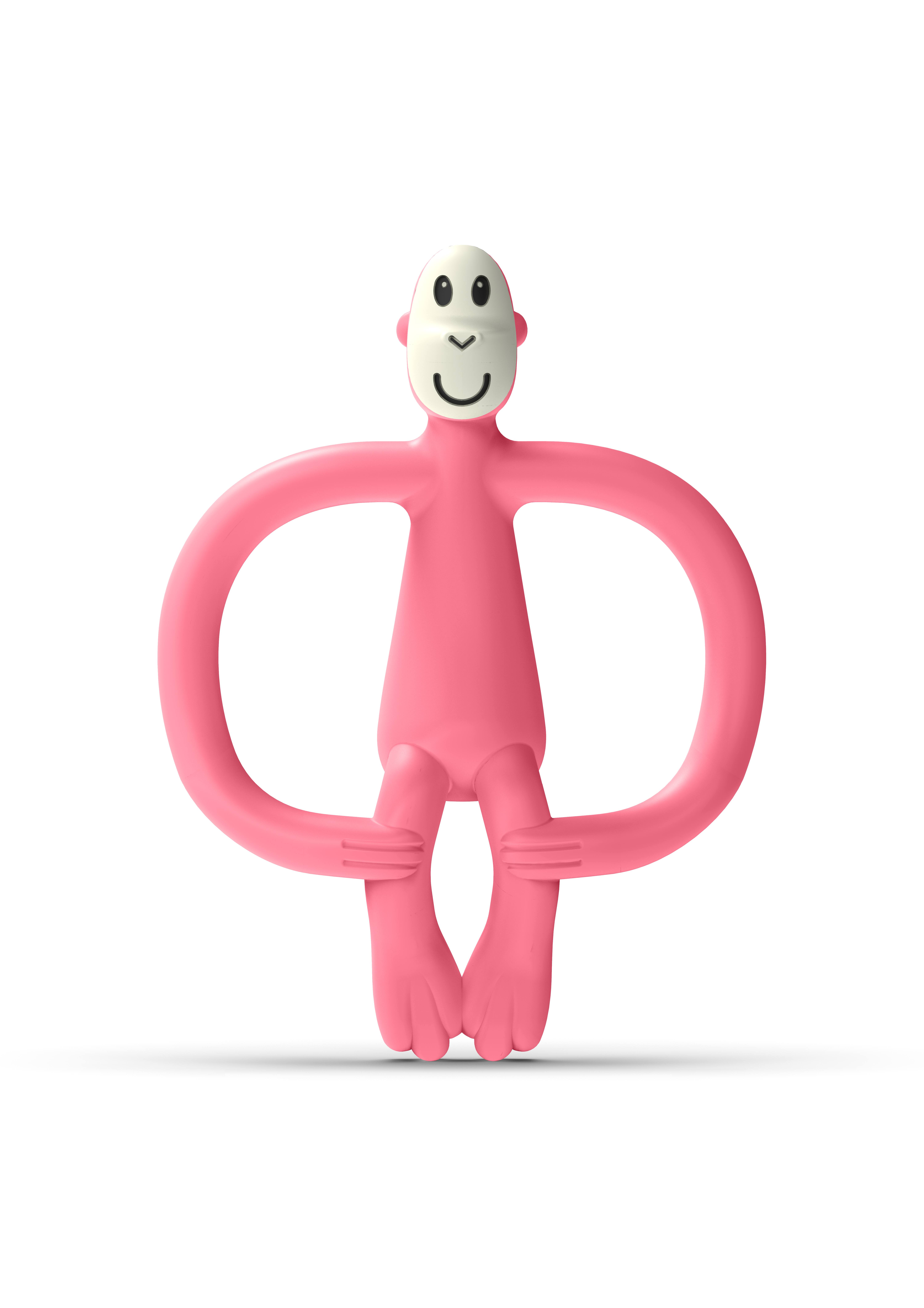 Matchstick Monkey, Monkey Baby Teething Toy, Antimicrobial Pink