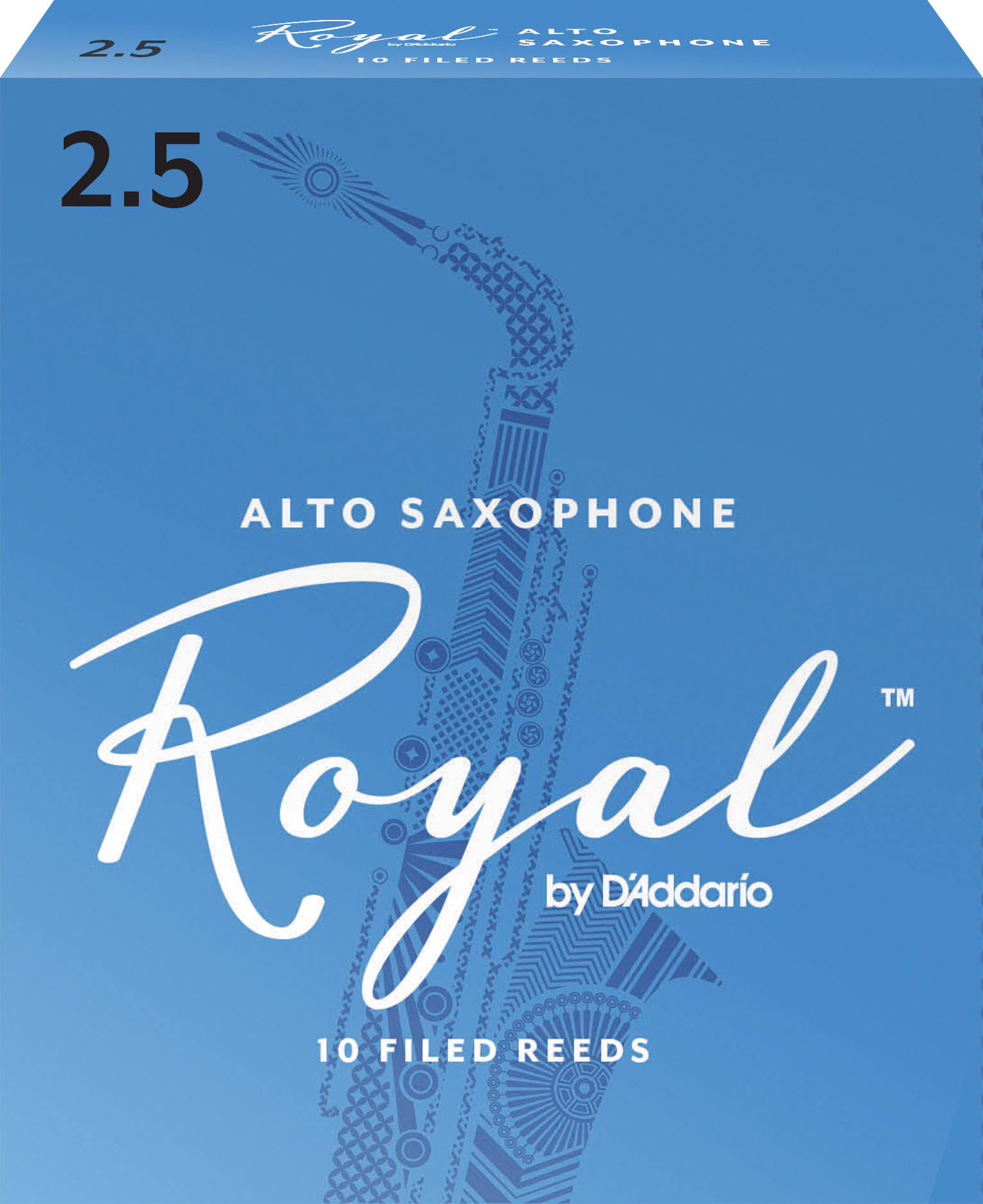 Rico Royal Alto Sax Reeds - Strength 2.5, 10 pack