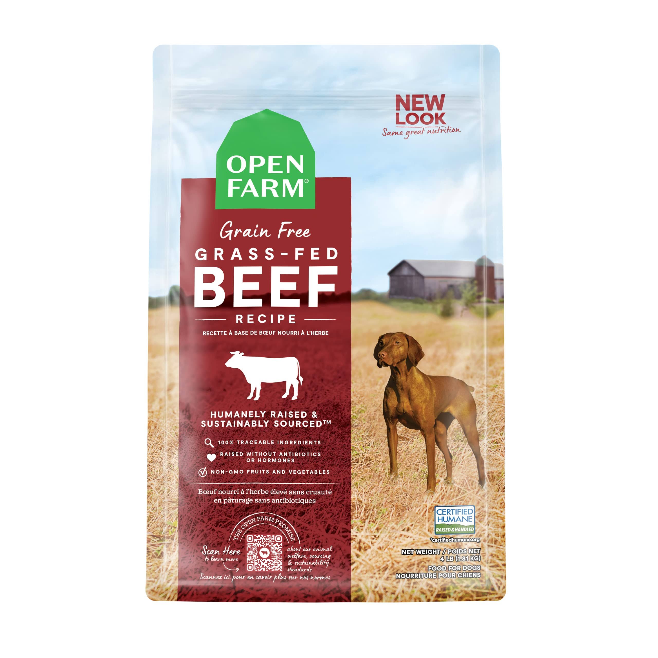 Open Farm Grass-Fed Beef Grain-Free Dry Dog Food, 4-Lb.