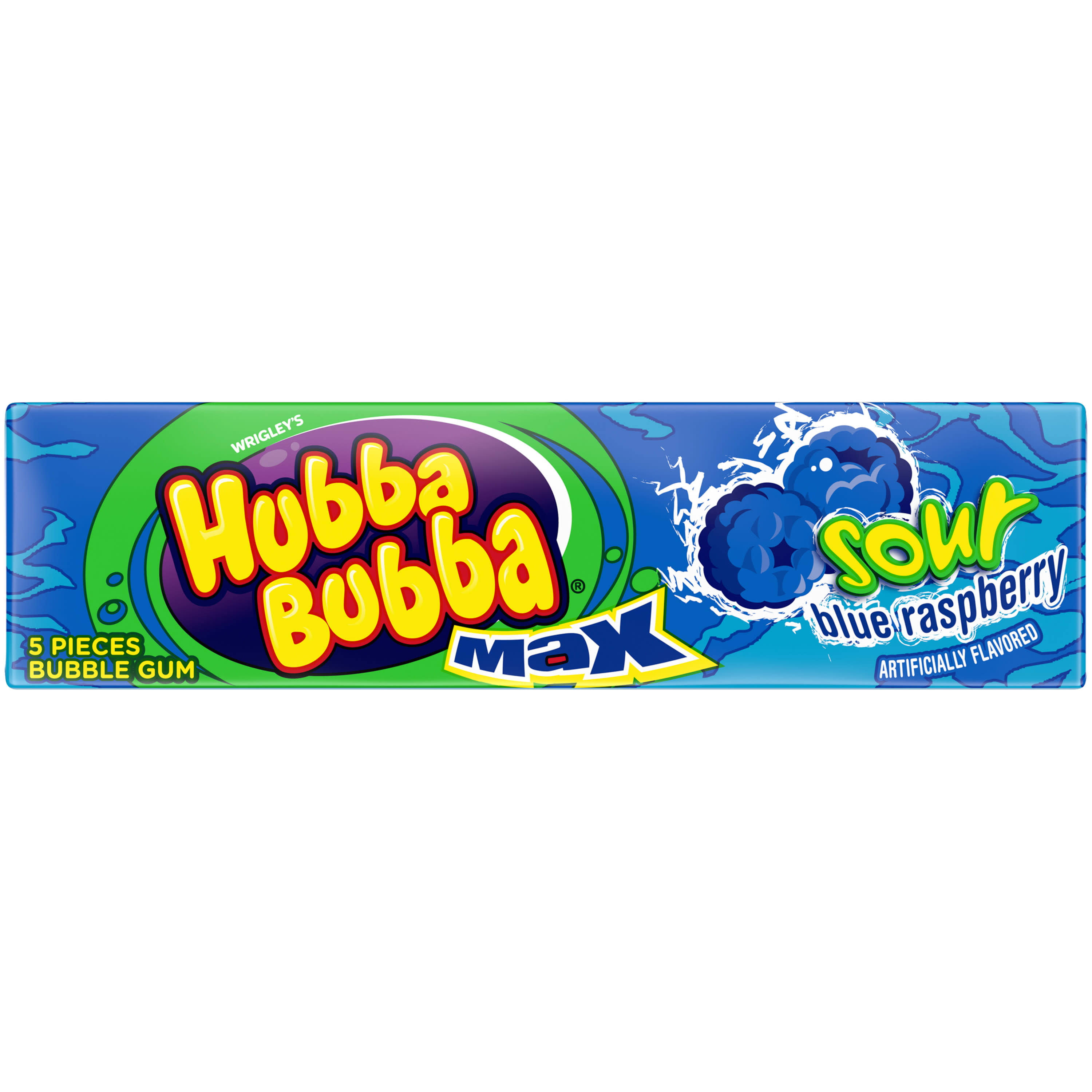 Hubba Bubba Bubble Gum, Sour Blue Raspberry, Max - 5 pieces bubble gum