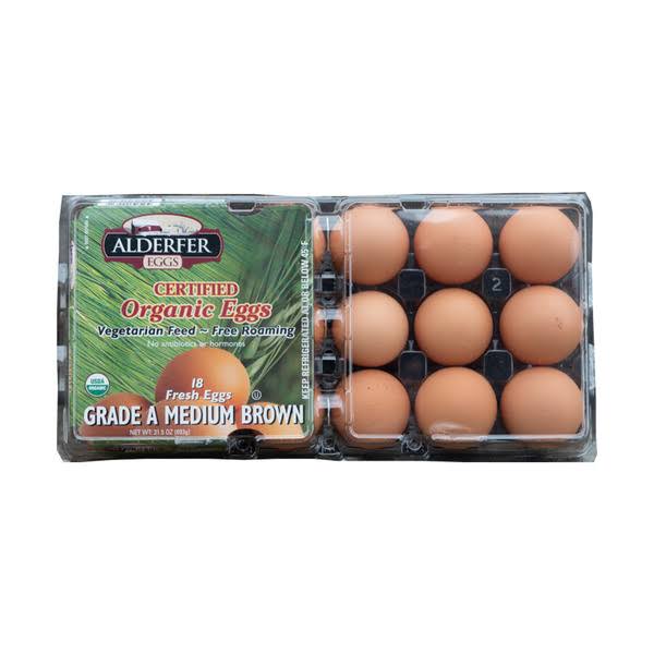 Alderfer Medium Brown Kosher Eggs - 18 ct
