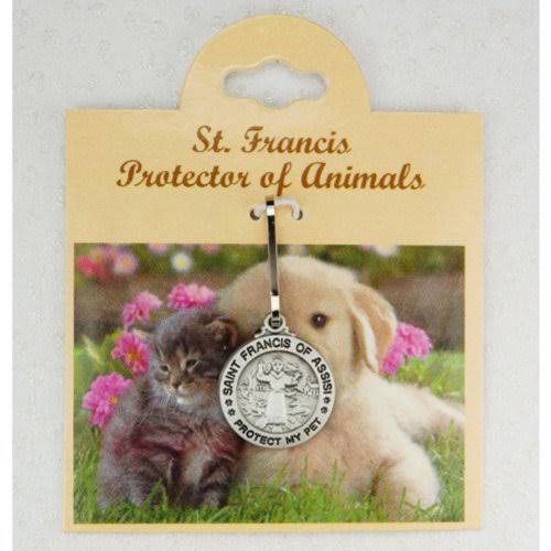 Saint Francis of Assisi Pewter Pet Medal Protect My D627