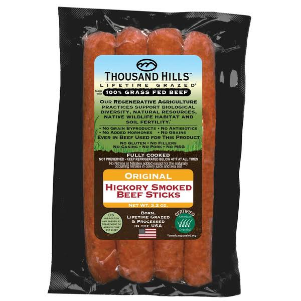 Thousand Hills Original Beef Sticks - 3.2 Ounces - Whole Foods Co-op - Hillside - Delivered by Mercato