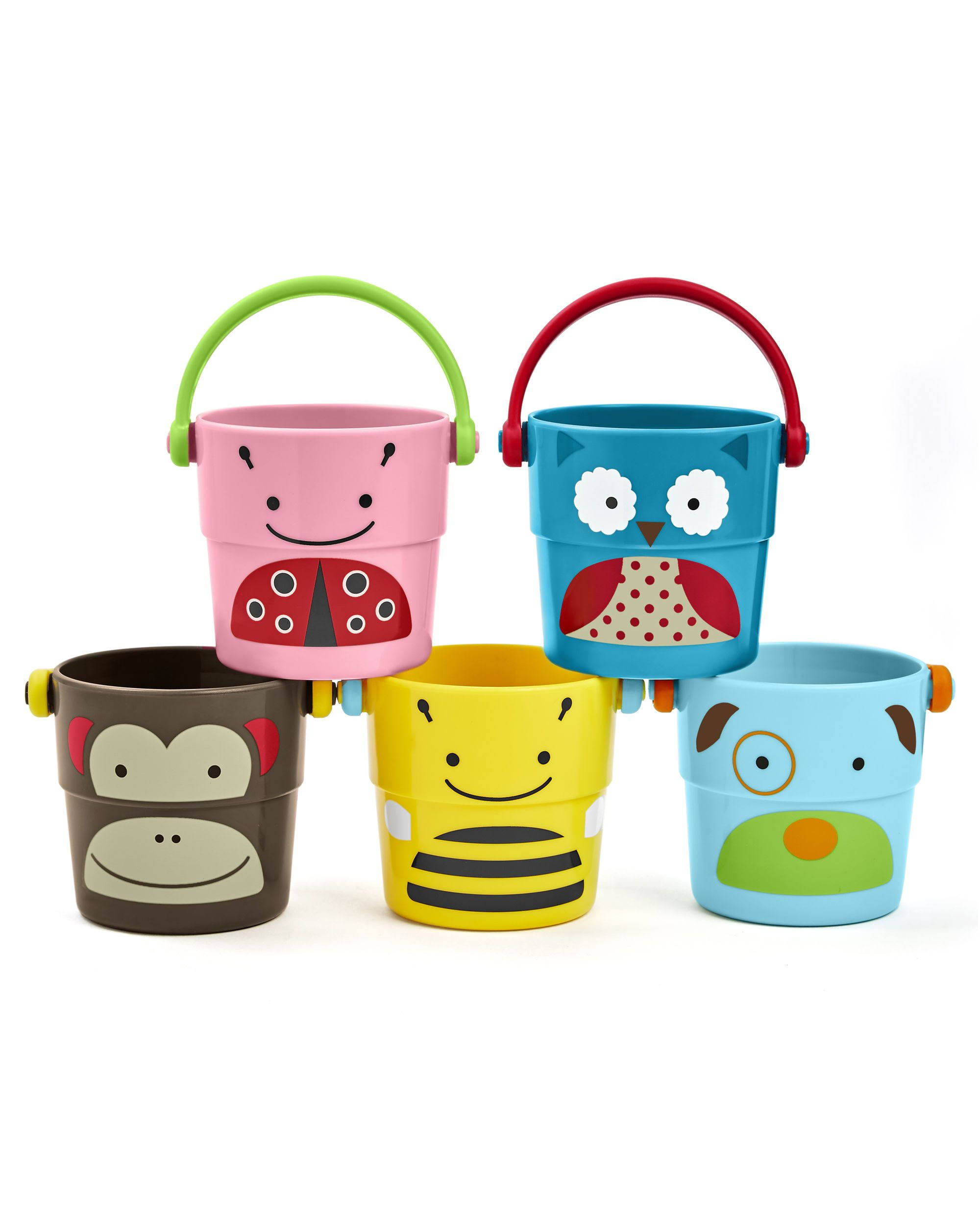 Skip Hop Zoo Stack and Pour Buckets Rinse Cups Toy