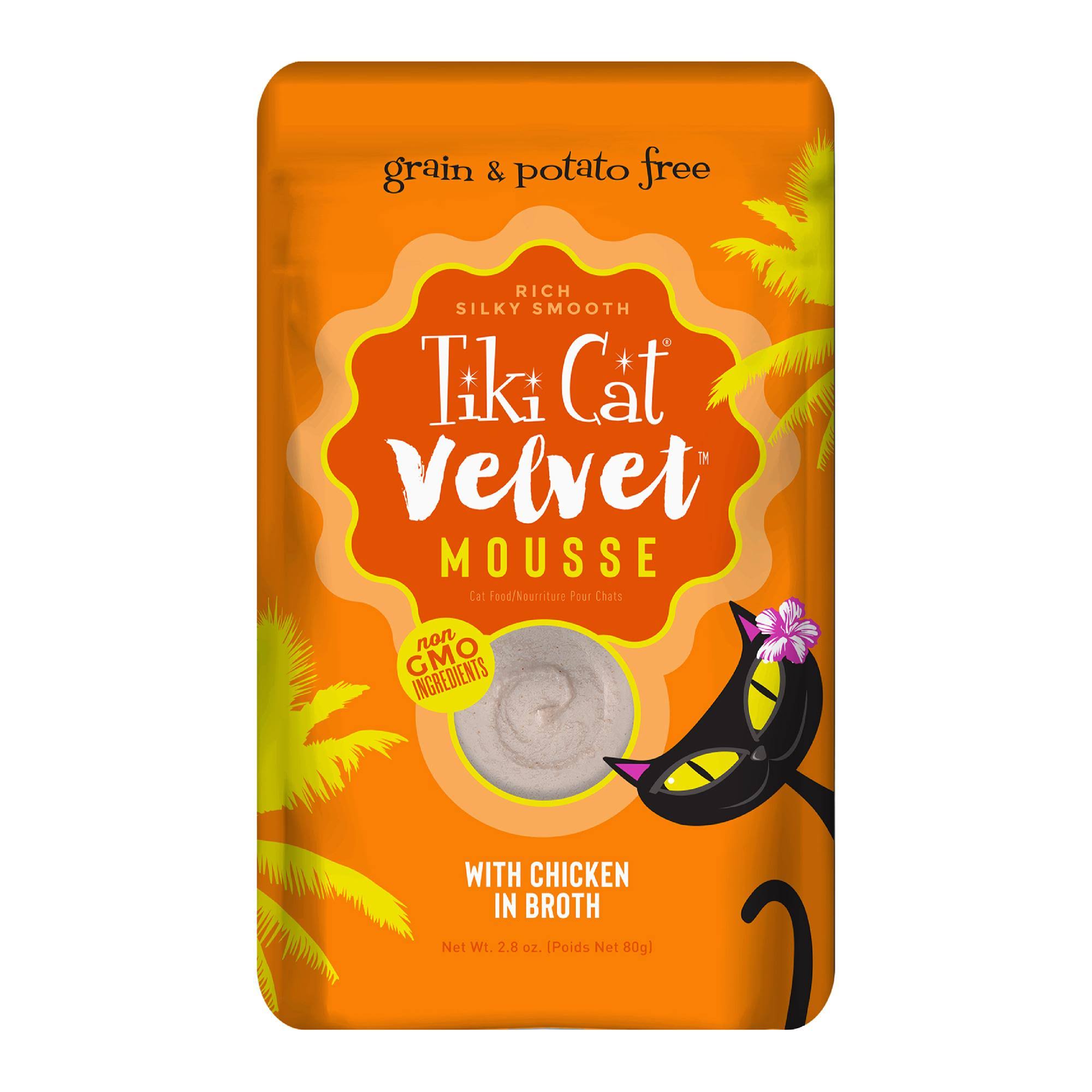 TIKI Cat Velvet Mousse Chicken Wet Cat Food Pouch, 2.8-oz