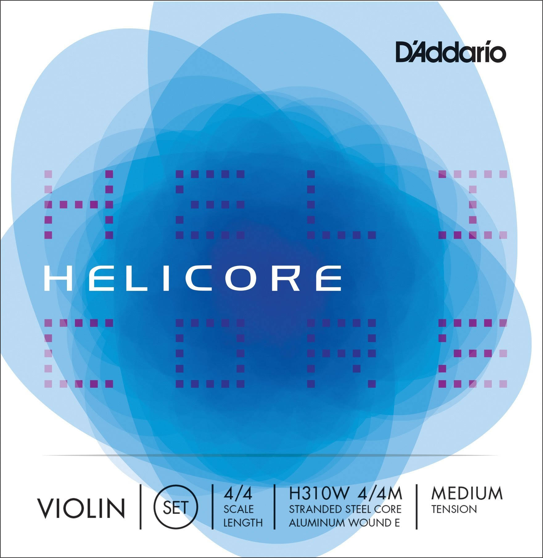 D'Addario Helicore Violin String Set Wound, E 4/4 Scale, Medium