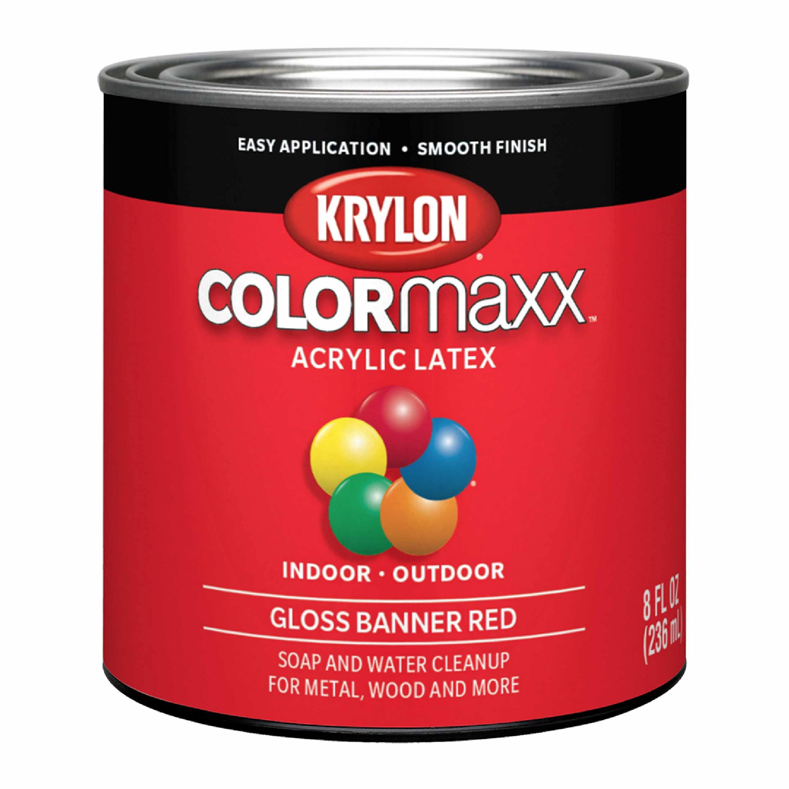 Krylon K05633007 COLORmaxx Paint Gloss Banner Red 1/2 Pint