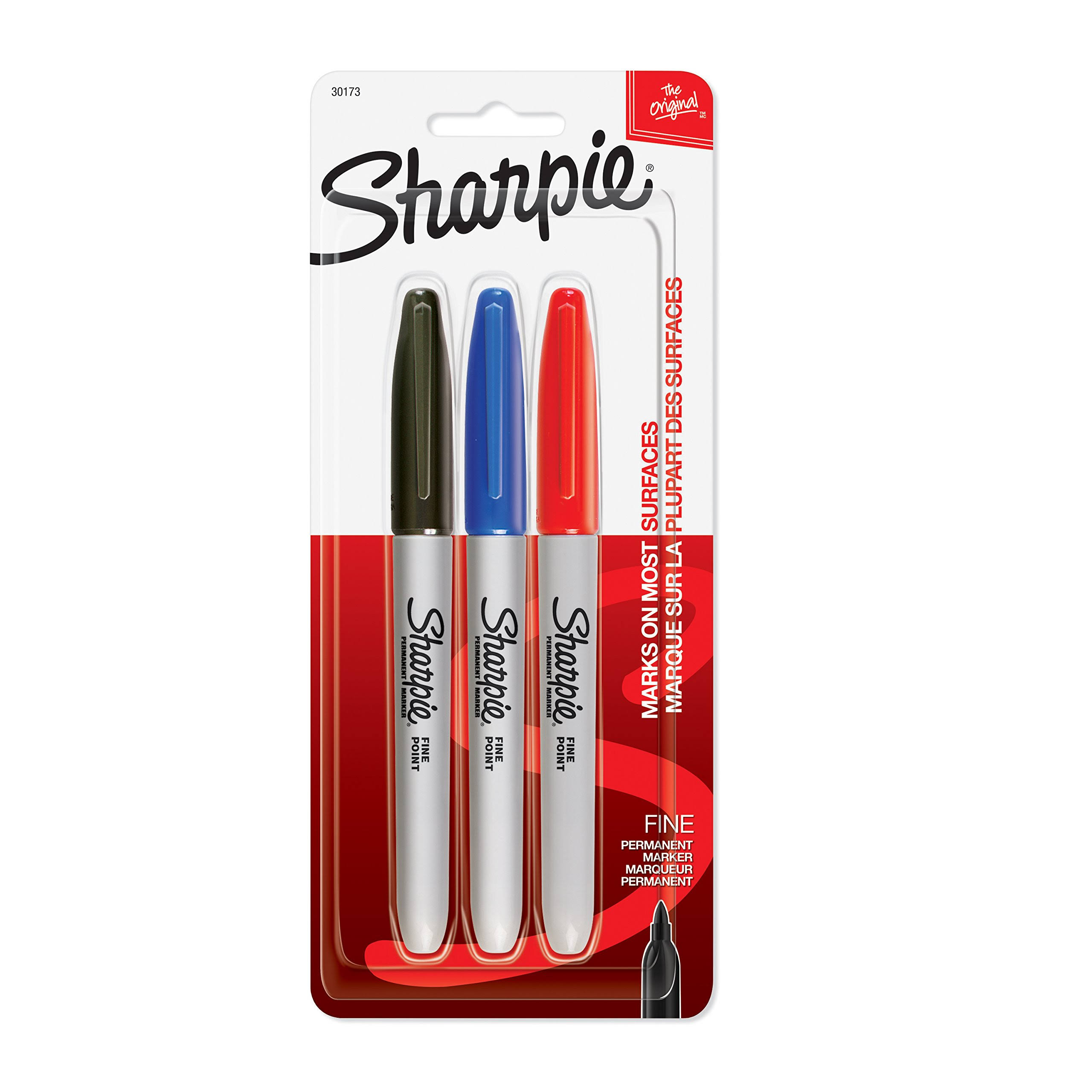 Sharpie Permanent Marker, Fine - 3 - Permanent Markers