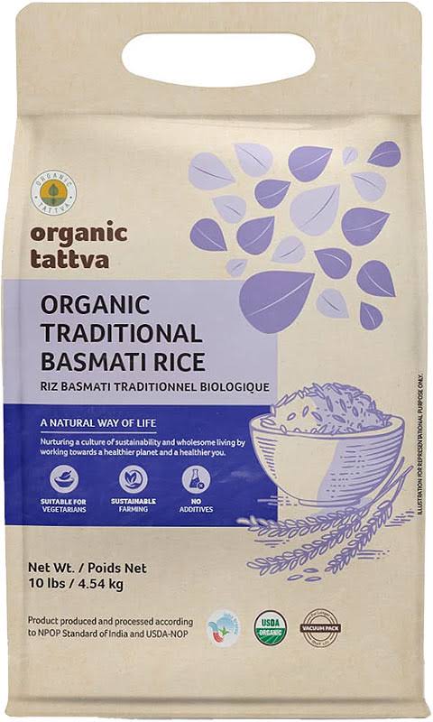 Organic Traditional Basmati Rice Packed in 10 LBS Vacuum Pack