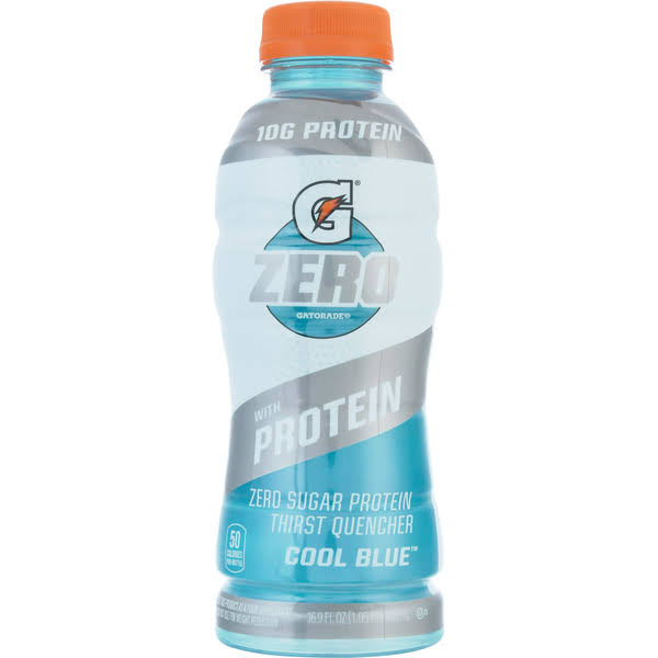 Gatorade Zero Thirst Quencher, Zero Sugar, Cool Blue, with Protein - 16.9 fl oz