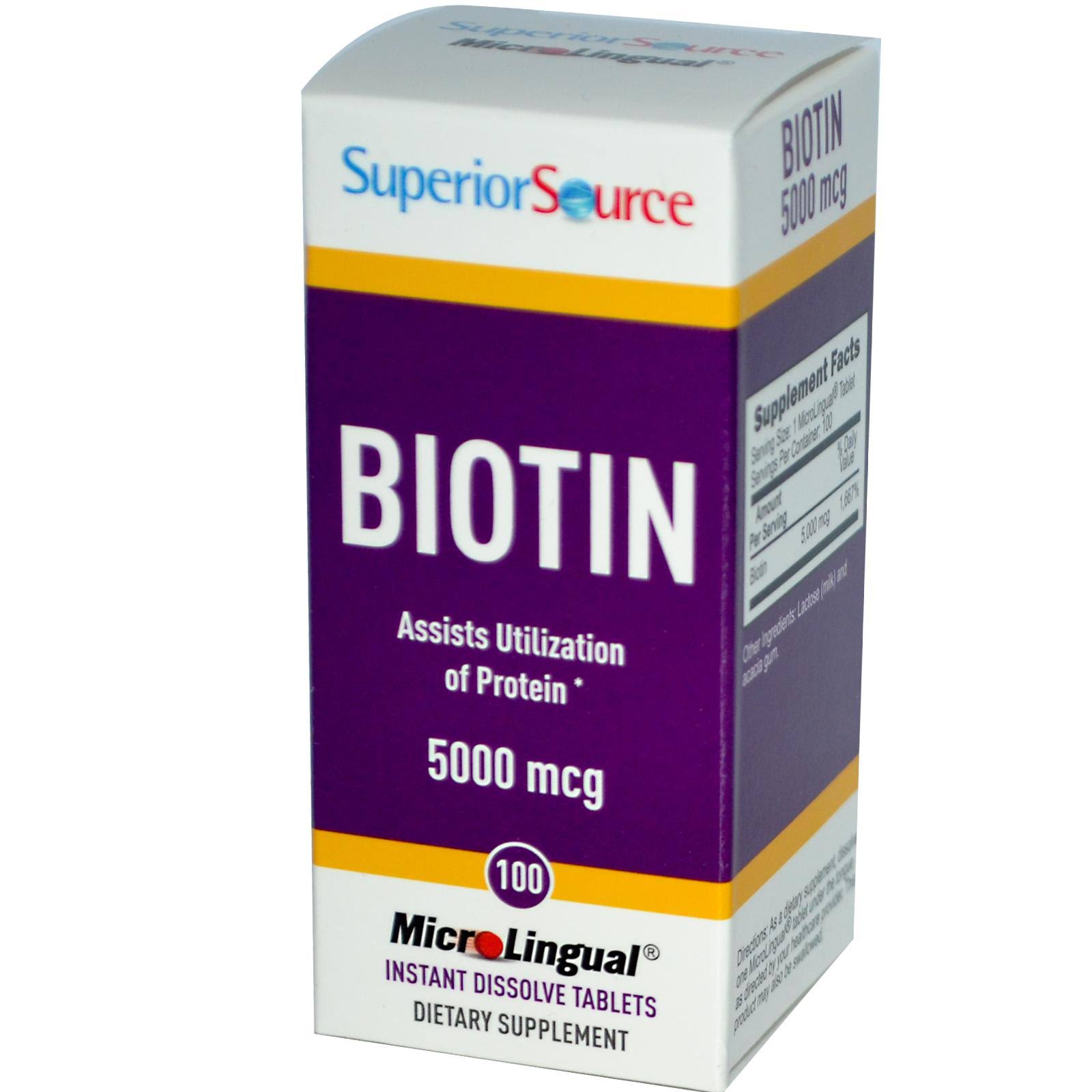 Superior Source Biotin 5000 mcg - 100 Tablets