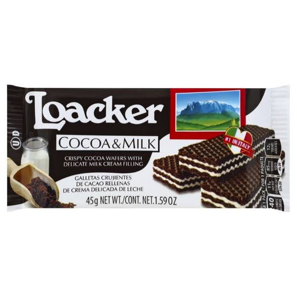 Loacker Cocoa and Milk Sandwich Wafer - 12pk