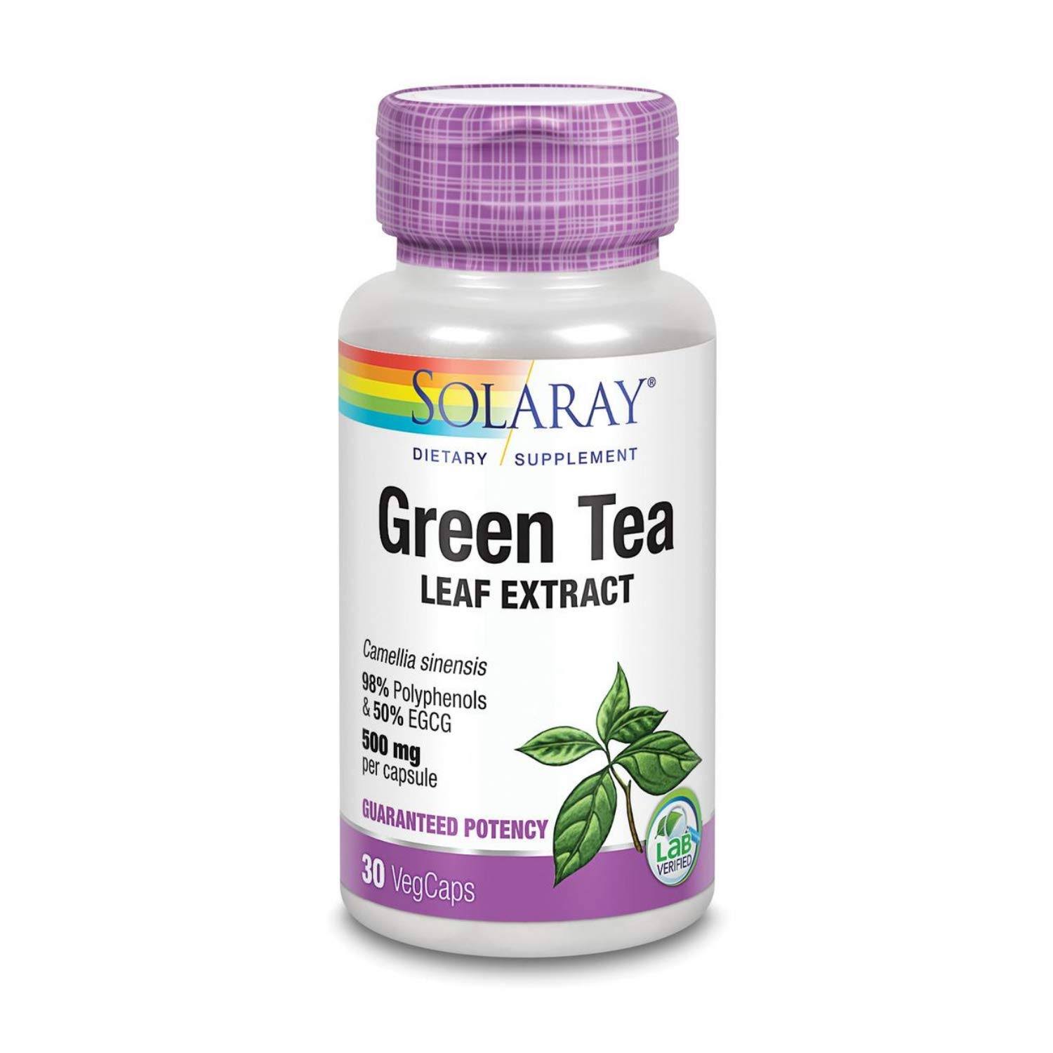 Solaray Green Tea Extract - 30 Vegetarian Capsules, 500mg