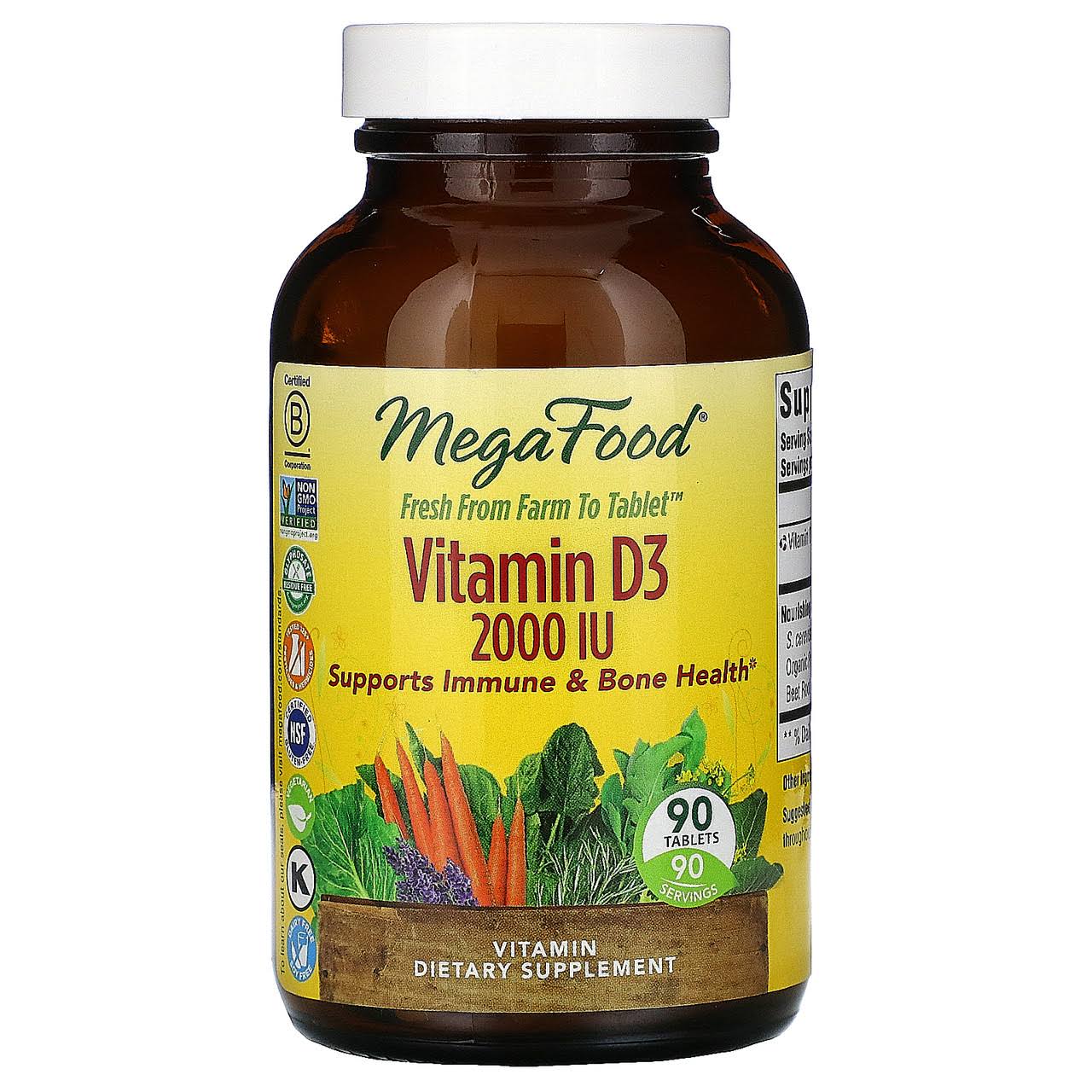 MegaFood Vitamin D-3 2000 IU Tablets