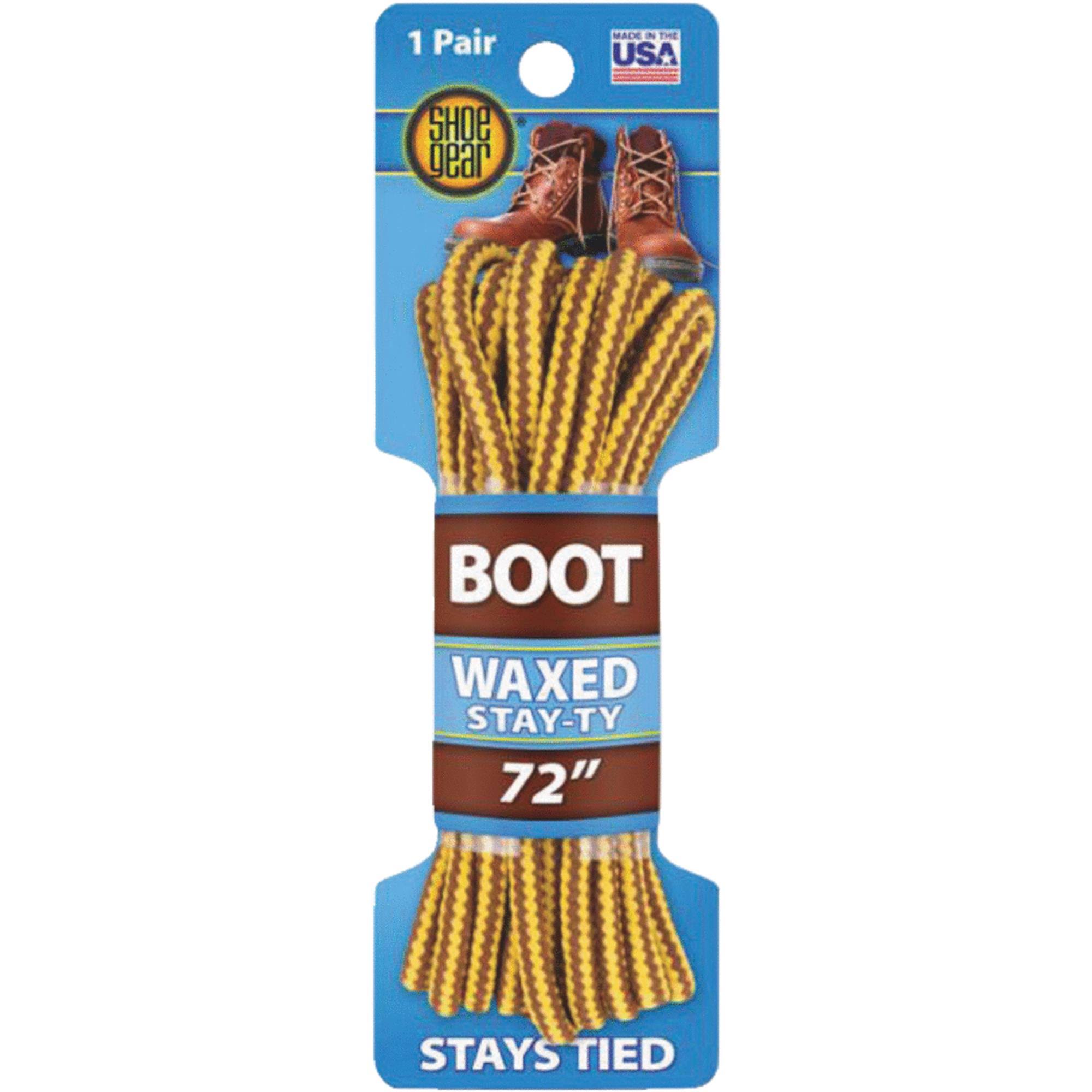 Shoe Gear 375113 72 in. Waxed Boot Laces Brown & Gold
