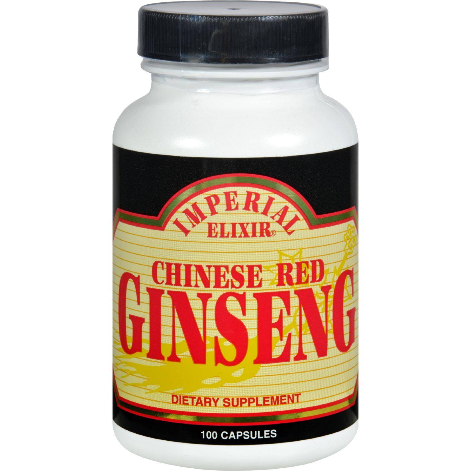 Imperial Elixir Chinese Red Ginseng Supplement - 100 Capsules